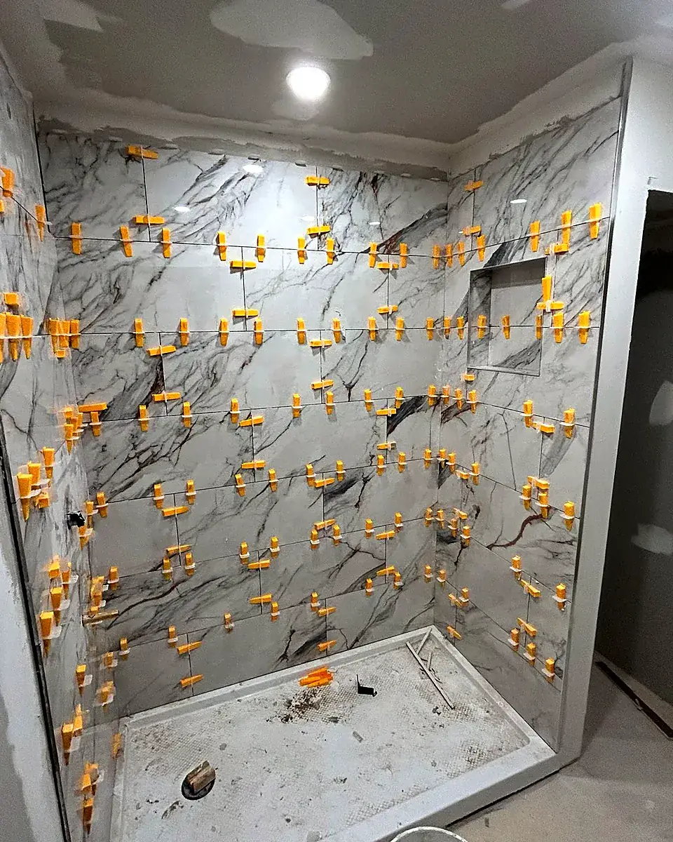 Basement shower before renovation